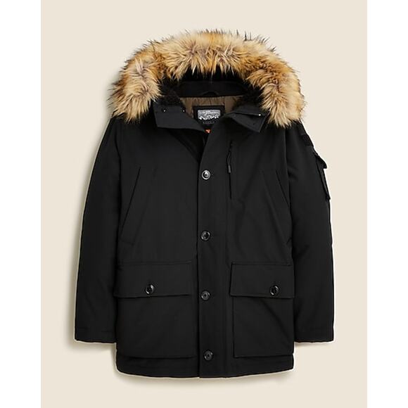 J.Crew Men's Black Hoodied Nordic Parka With PrimaLoft® Size M NWT - Picture 5 of 15